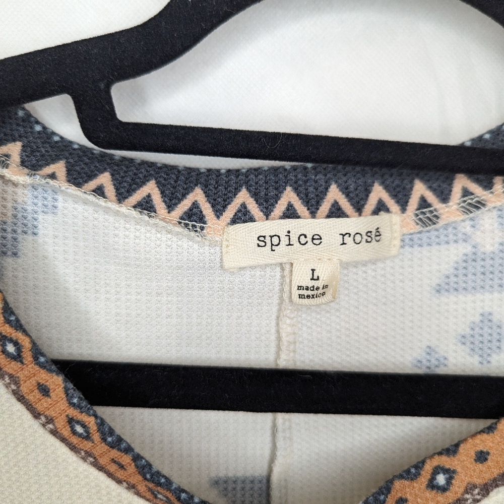 Spice Rose Aztec Pattern Boxy Cut Size L - Picture 6 of 6